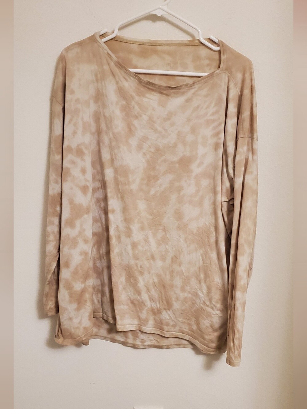 lululemon Back In Action Long Sleeve Shirt Marmoleado Tie Dye Opal Cafe Au Lait